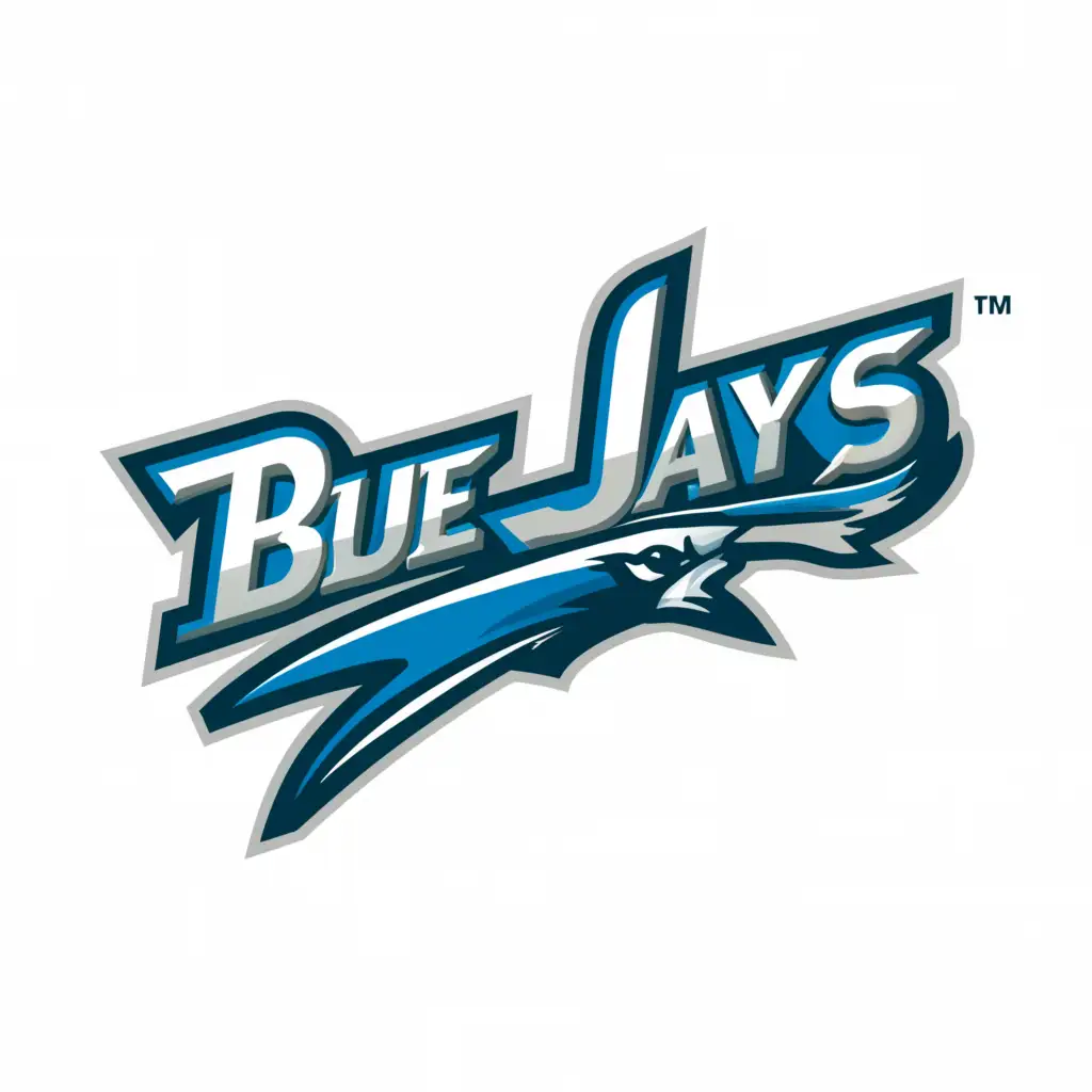 a logo design,with the text "UBAY BLUE JAYS", main symbol:Blue Jay,complex,clear background