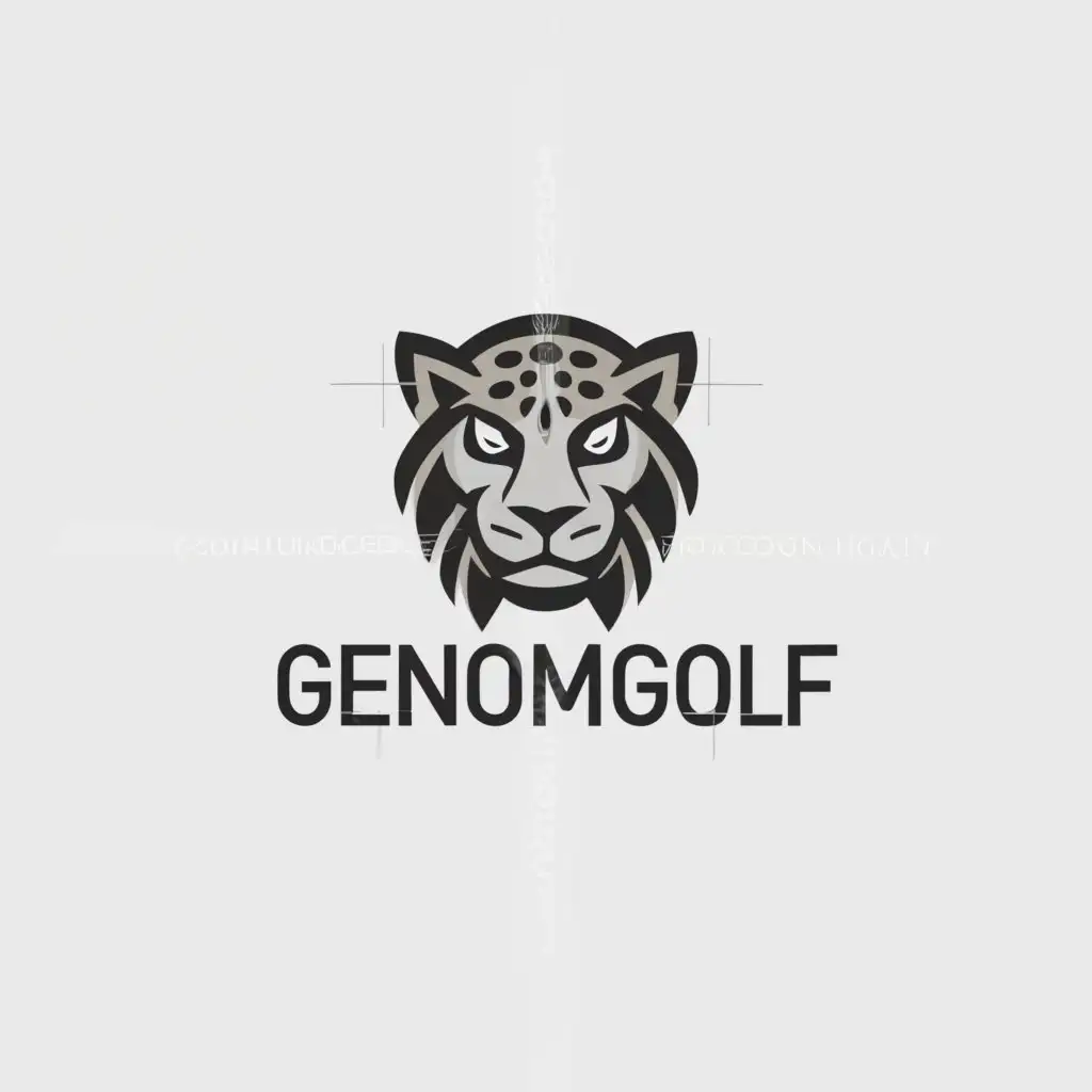a logo design,with the text "GenomGolf", main symbol:Snow Leopard,Minimalistic,be used in Sports Fitness industry,clear background