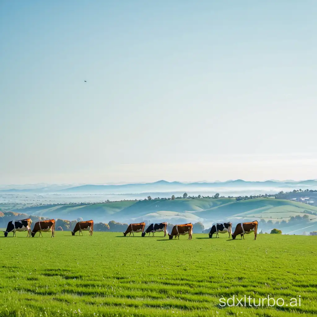 Idyllic-Countryside-Landscape-Grazing-Cows-in-Distance