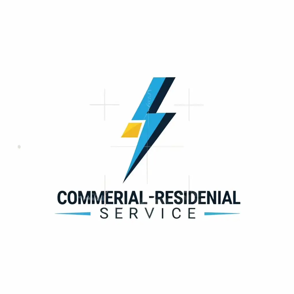 a logo design,with the text "Commercial-Residential-Service", main symbol:We need an electrical name and logo that's simple and not gimicky. Would like to use the same colors from our other company(attached) and possible parts of our other company logo,Moderate,clear background
