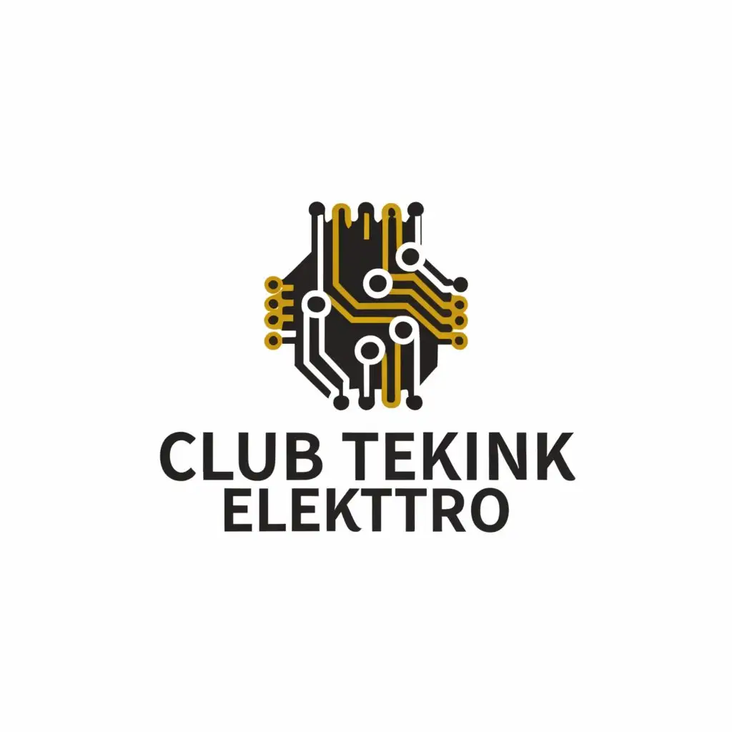a logo design,with the text "club teknik elektro", main symbol:integrate cirrcuit,inductor, capacitor,Moderate,be used in Education industry,clear background