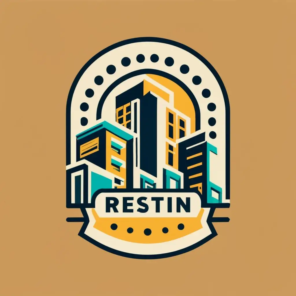 logo, Real estate, with the text "Restin", typography, be used in Real Estate industry
