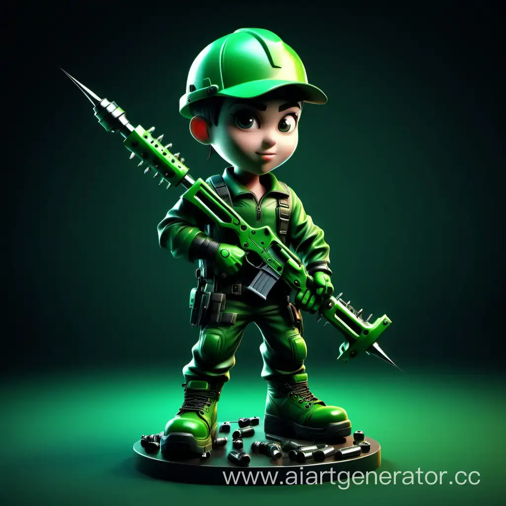 Eerie-3D-Character-Drilling-in-Dark-Green-Atmosphere