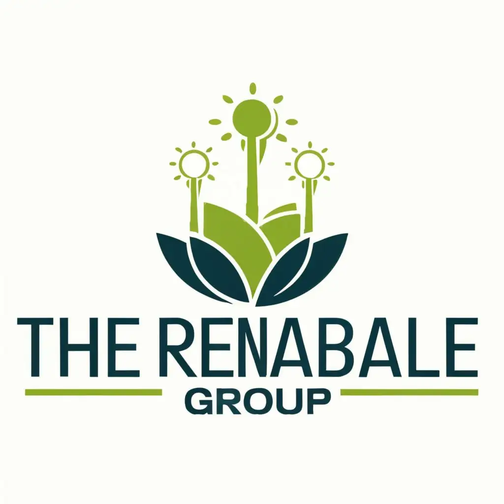 logo, Renewable energy, with the text "The Renewable Group", typography