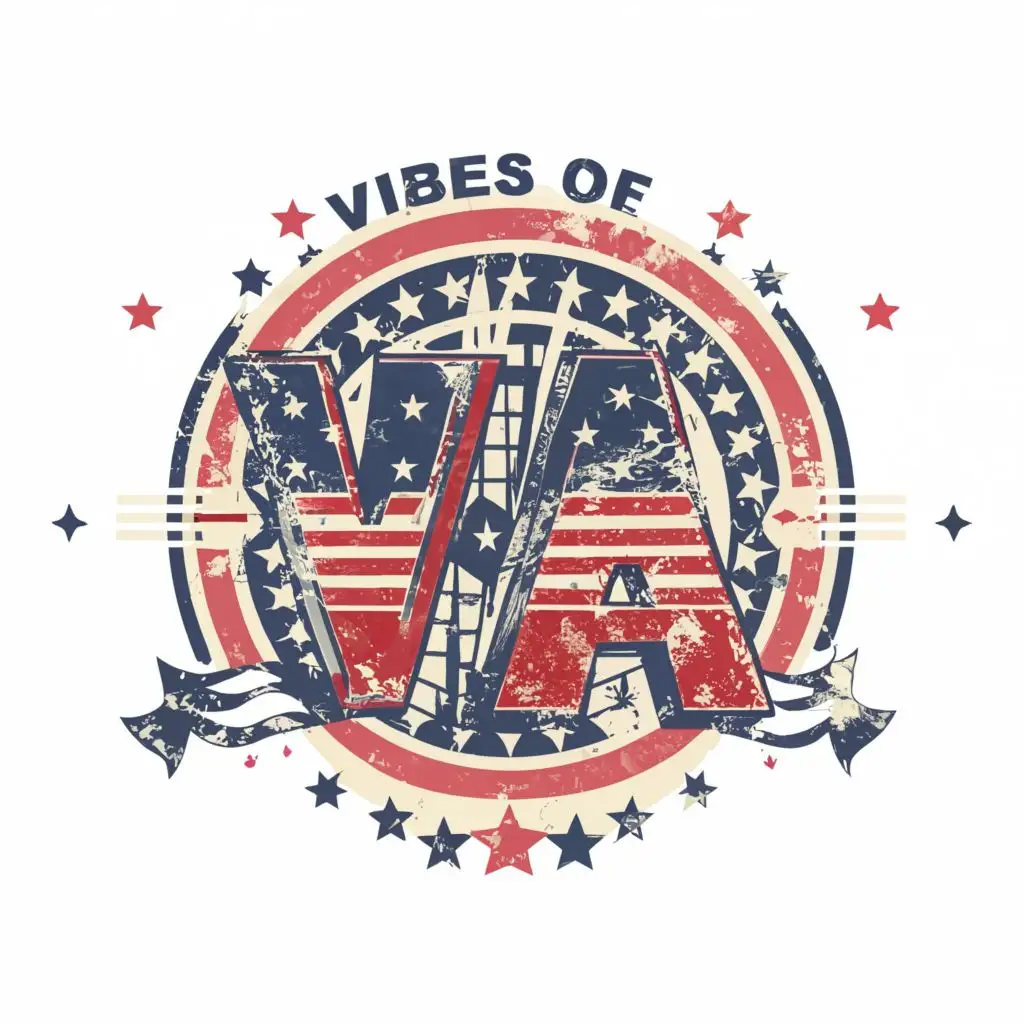 a logo design,with the text "vibes of america", main symbol:VOA