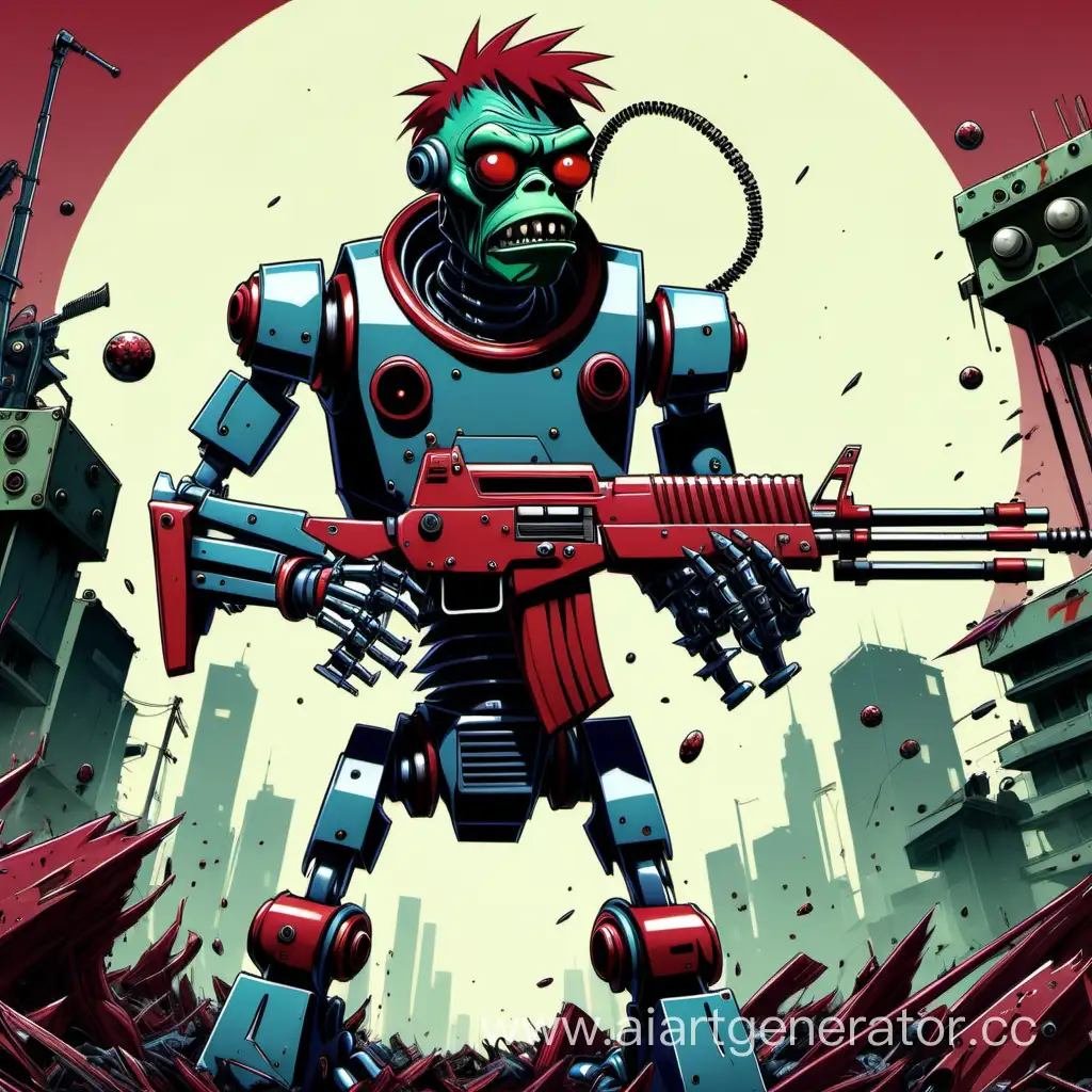 Gorillazinspired-Robot-Rampage-Red-Masked-and-Brainless-Mayhem
