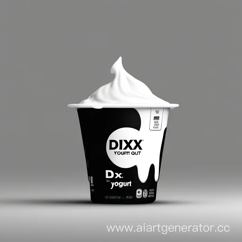 Значок "DX" в йогурте все черно белое
