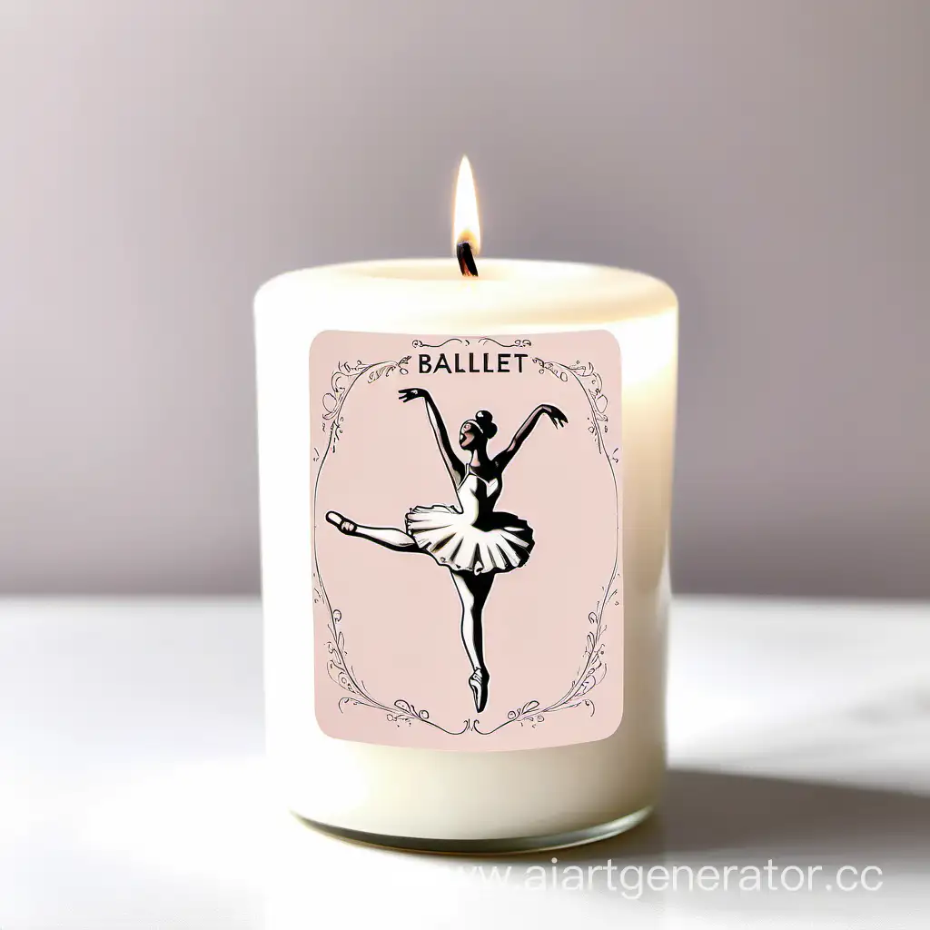 aesthetic candle with ballet theme, white ballerina candle