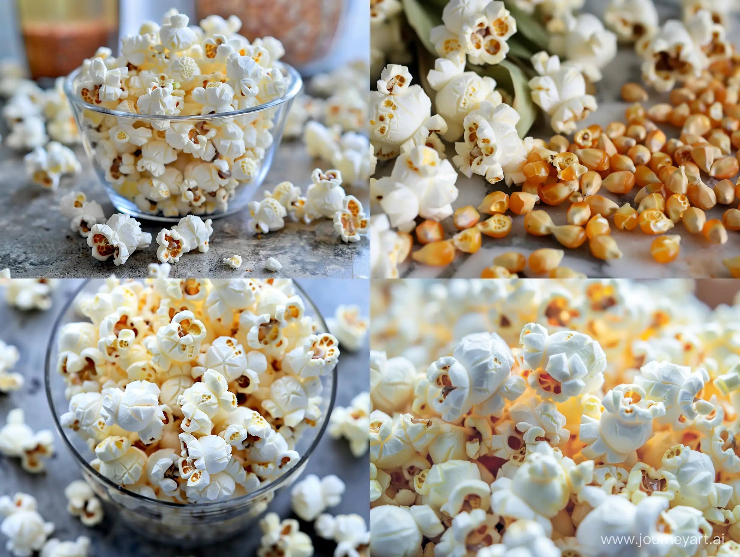 Popcorn kernels are like tiny packages filled with a little bit of water inside a tough outer shell. It's this water that holds the key to the magic of popping