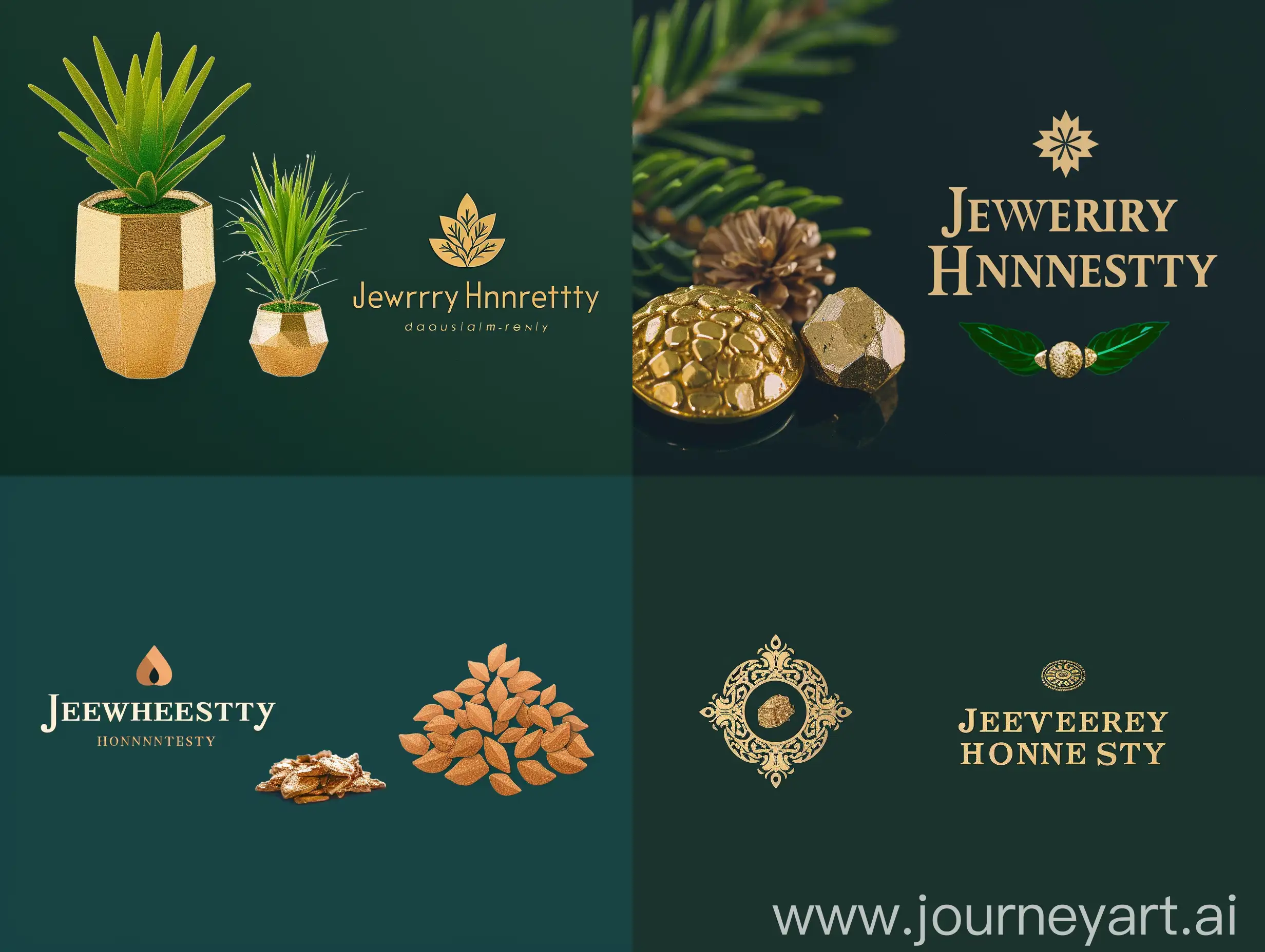 Elegant-Gold-and-Green-Jewelry-Honesty-Brand-Logo