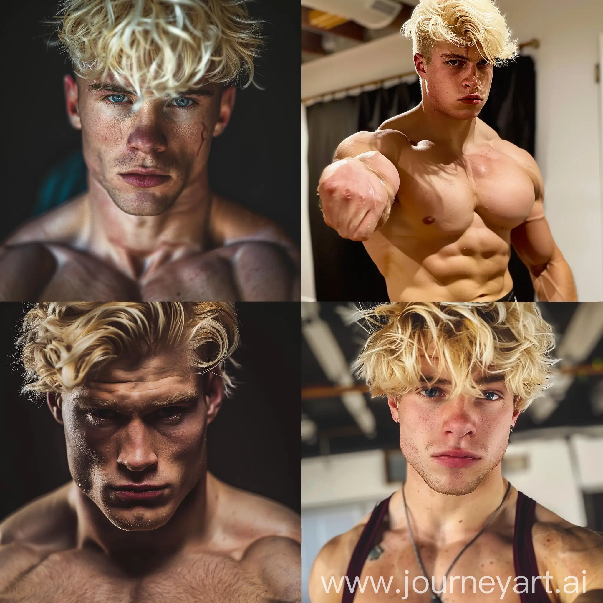 21 wrestler male. He is blond and dominant. 