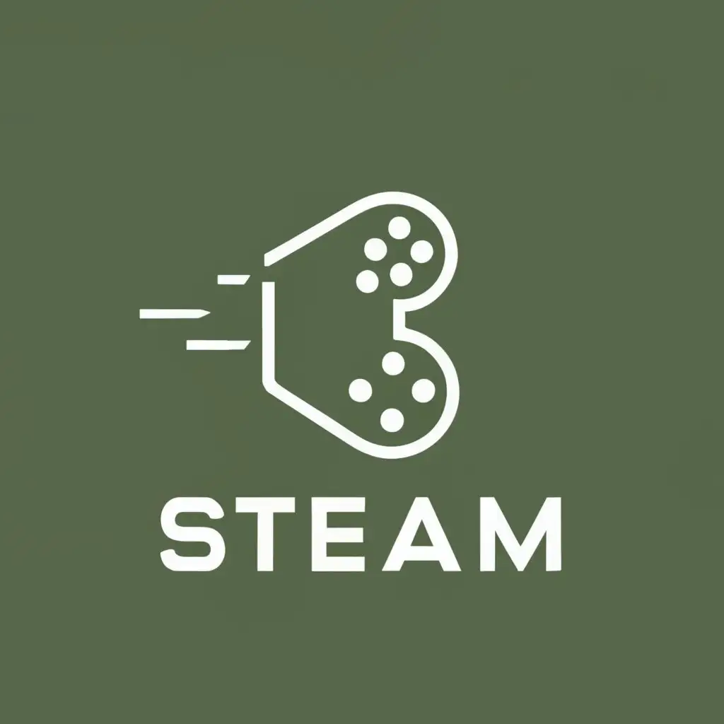 logo, Gamepad, with the text "Steam", typography, be used in Technology industry