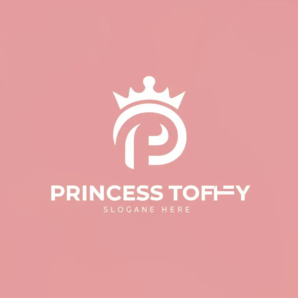 a logo design,with the text "Princess Toffy", main symbol:P T Crown Bag,Moderate,be used in Events industry,clear background