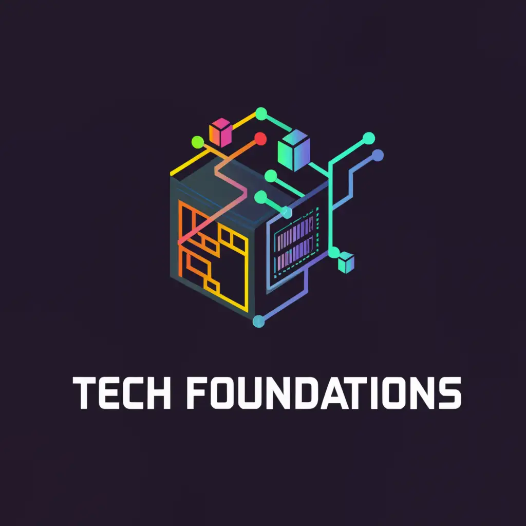 a logo design,with the text "Tech Foundations", main symbol:computer,Moderate,be used in Technology industry,clear background