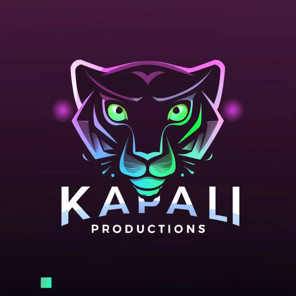 a logo design,with the text "KAPALI PRODUCTIONS", main symbol:Panther,complex,be used in Entertainment industry,clear background