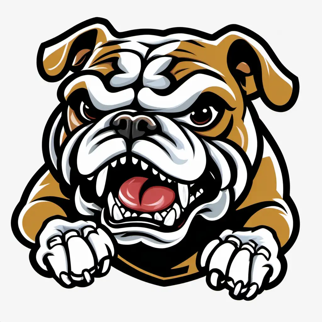 Snarling Bulldogs with Football on Transparent Background