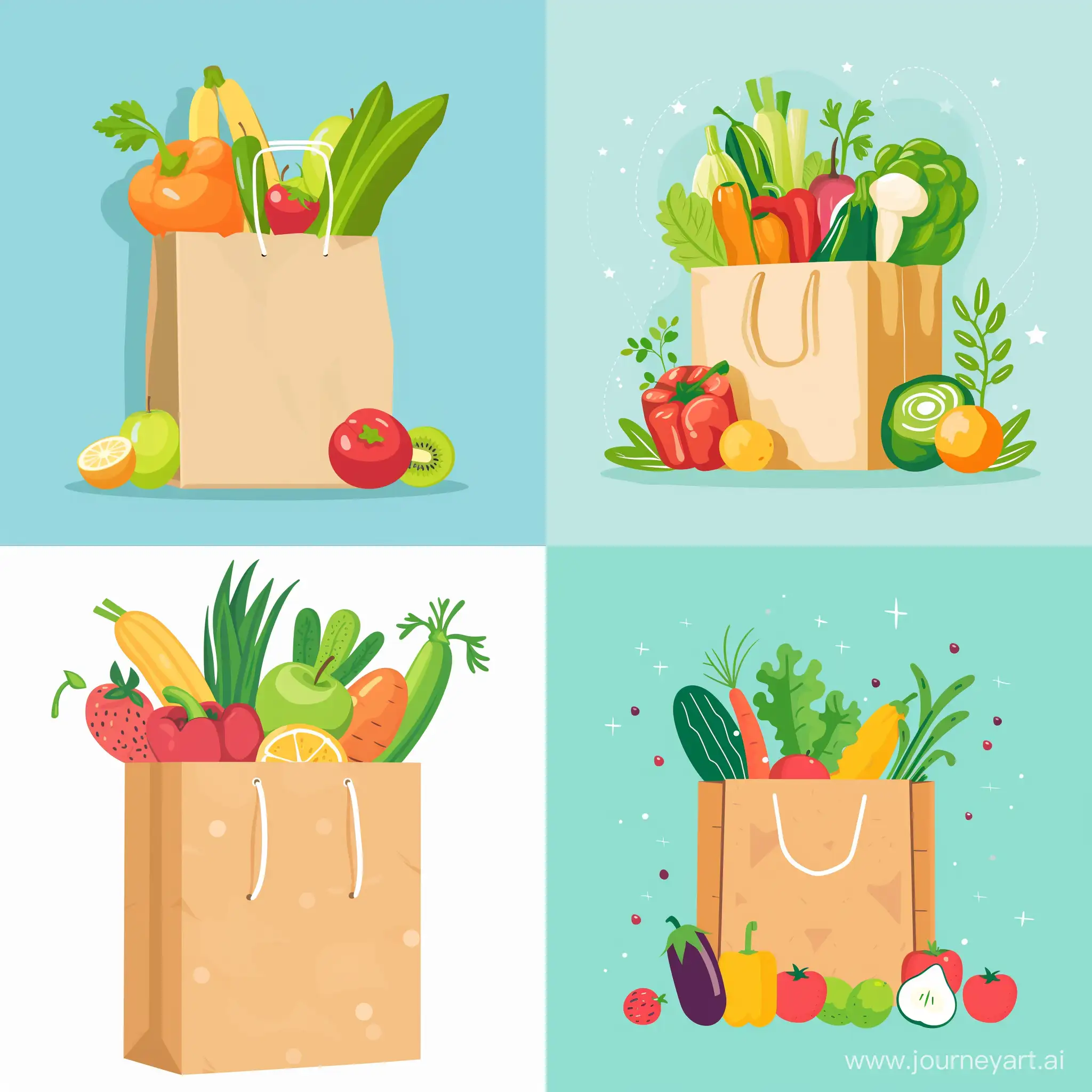 Fresh-Vegetables-and-Fruits-in-EcoFriendly-Paper-Bag-Vibrant-Flat-Style-Image