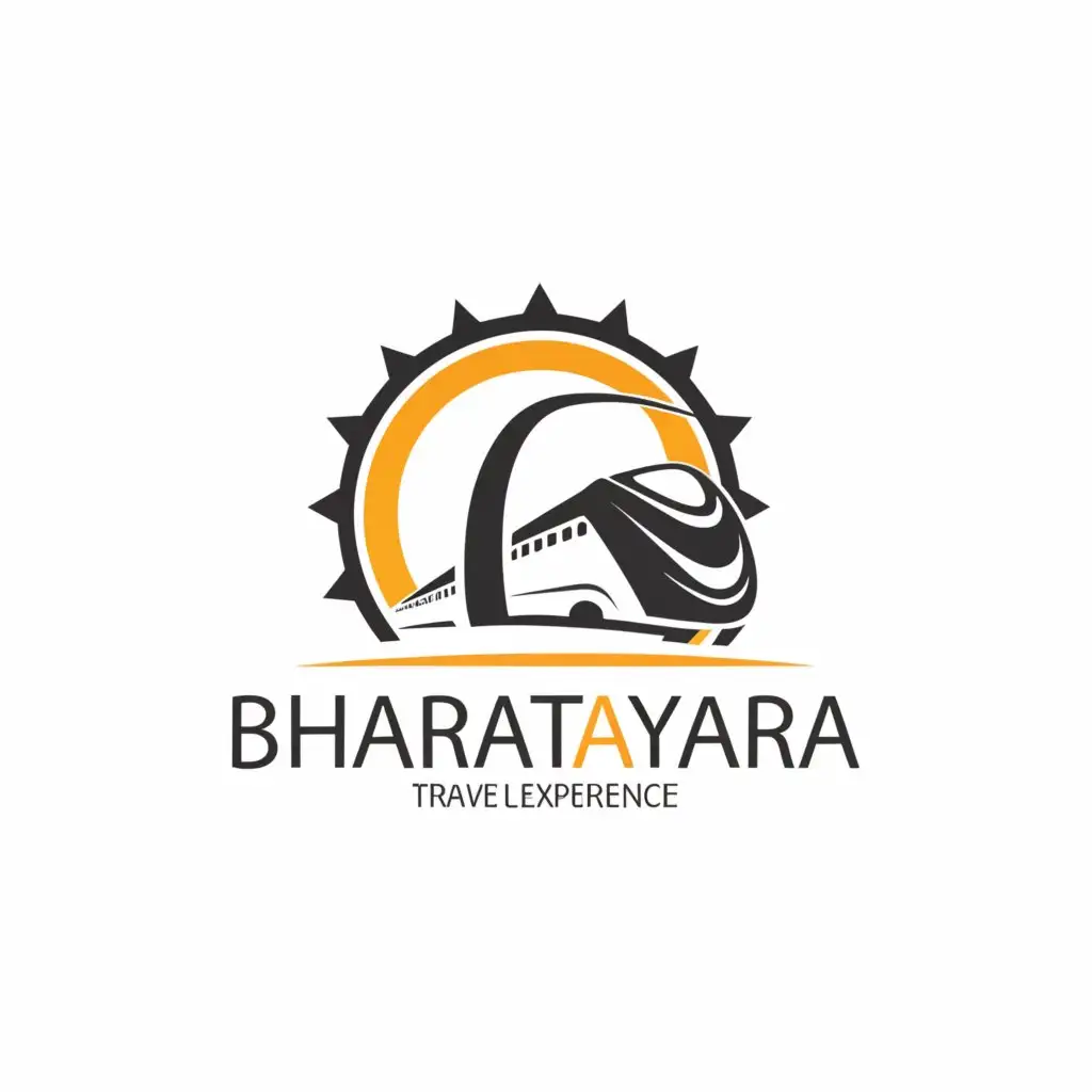 a logo design,with the text 'BharatYatra', main symbol:modern train,Minimalistic,be used in Travel industry,clear background