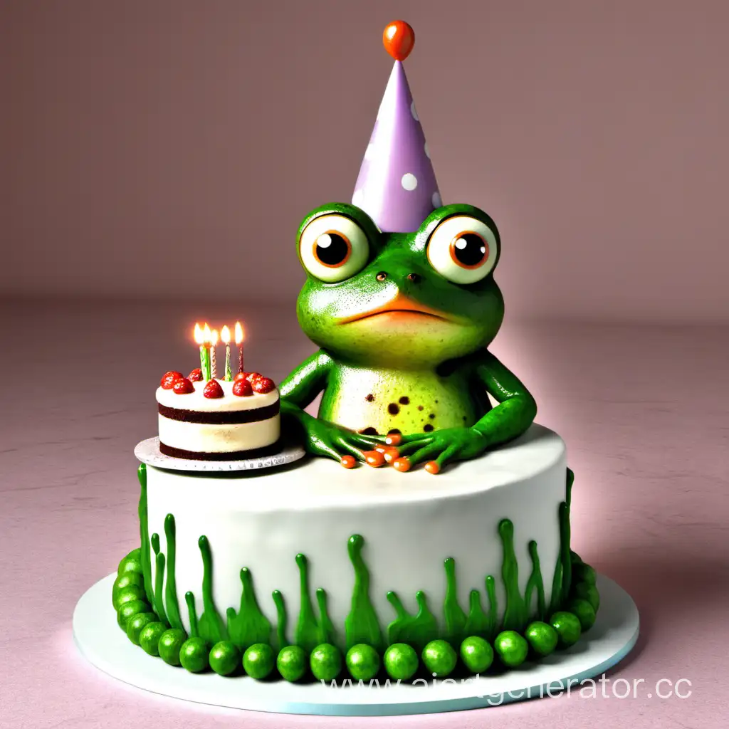 Frog-Holding-a-Delicious-Cake