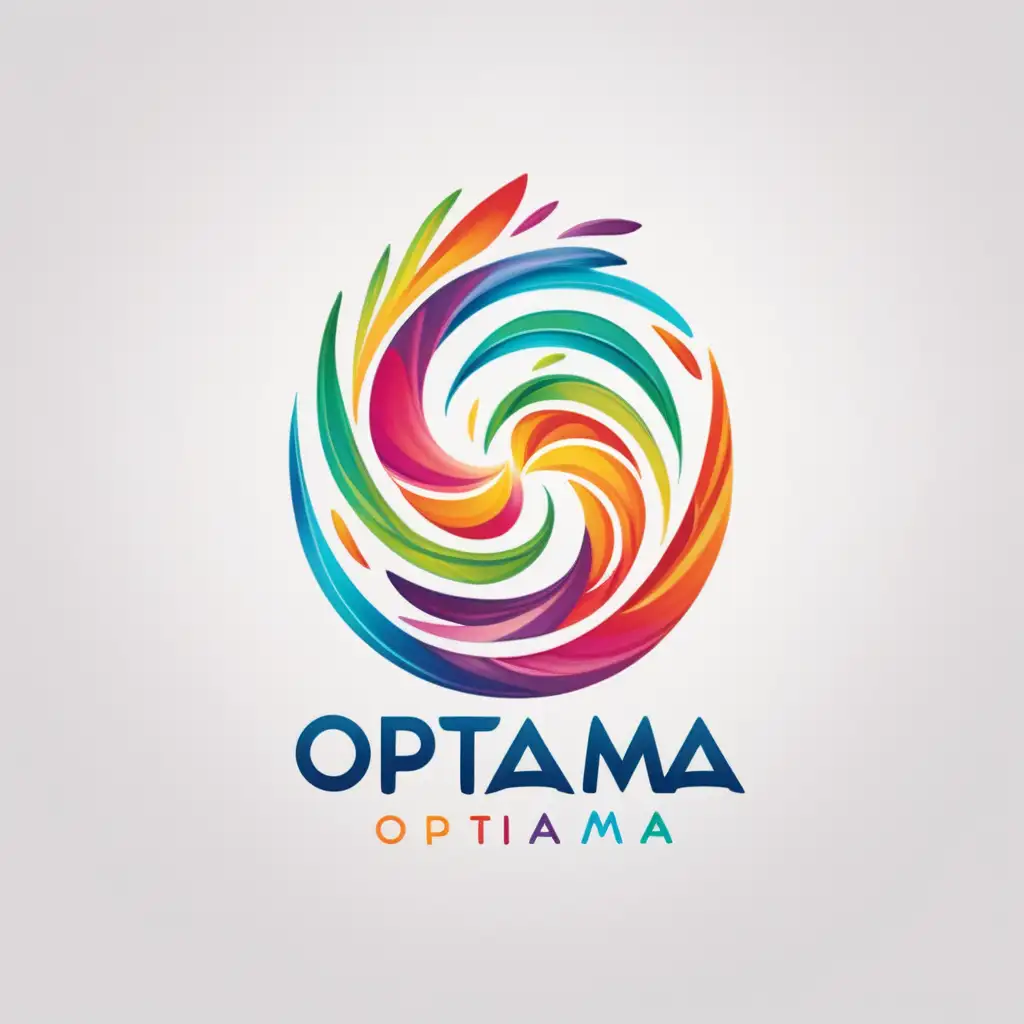 create a logo for Optama Health that embodies vitality and wellness, using vibrant colors and dynamic shapes to convey energy and vitality
