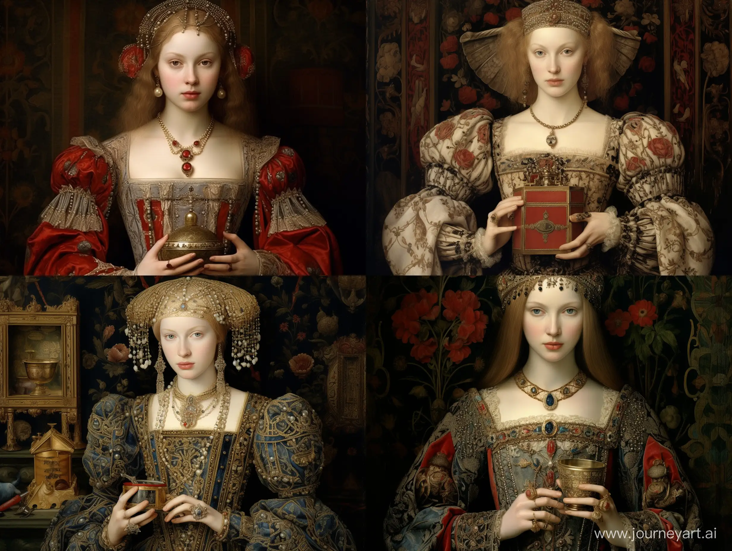 Elegantly-Adorned-15th-Century-Woman-with-Perfume
