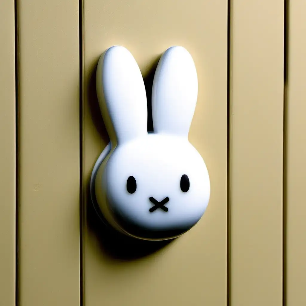 Adorable Miffy Rabbit Door Handle Cute White BunnyShaped Door Accessory