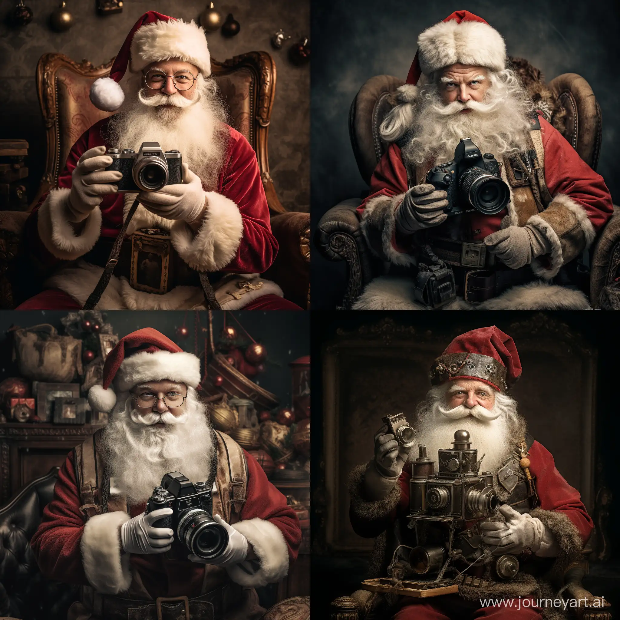 Cheerful-Santa-Capturing-Festive-Moments-with-Camera