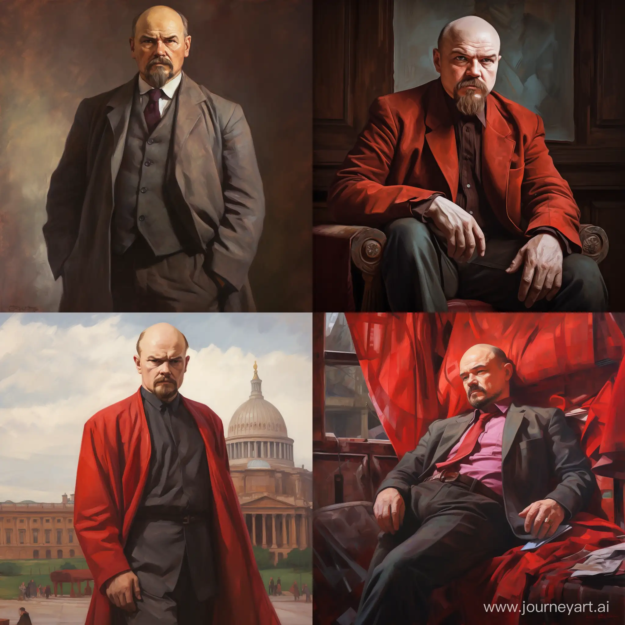 Lenin-Demonstrating-Lean-Posture-in-Vintage-Art