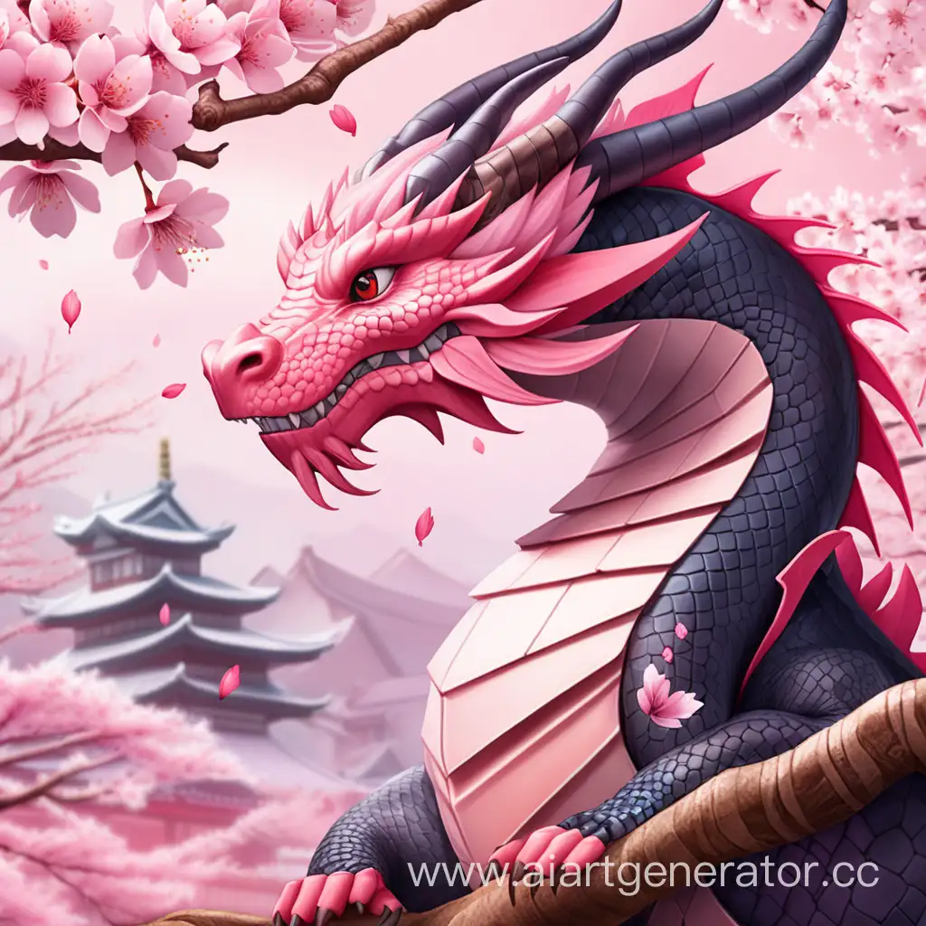 Majestic-Dragon-Amidst-Sakura-Blossoms