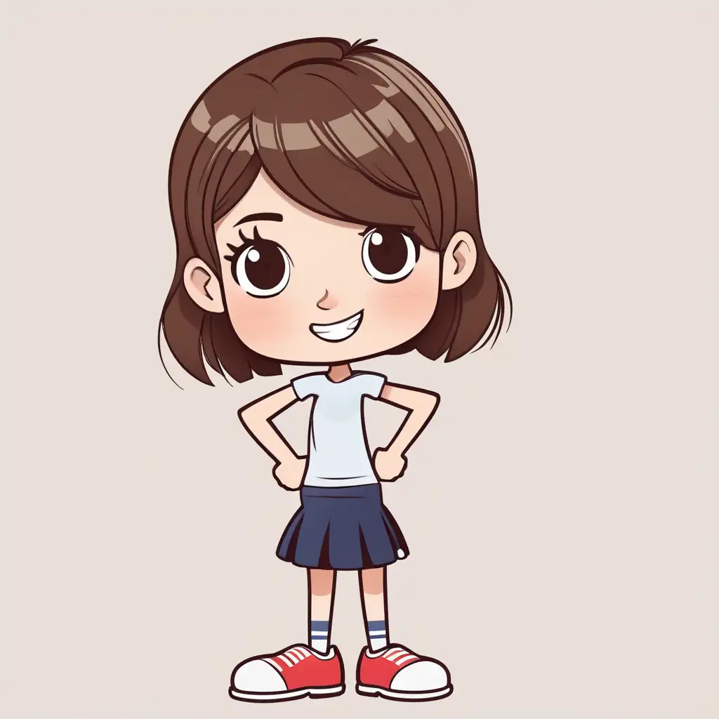 Cheerful English Girl with Cartoonish Features