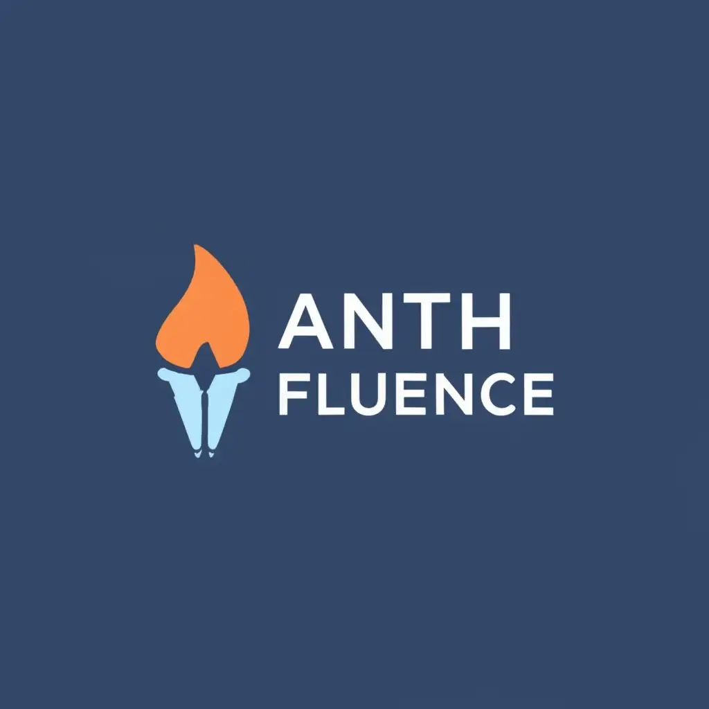 logo, pen, human, candle, with the text "ANTHFLUENCE", typography, be used in Education industry