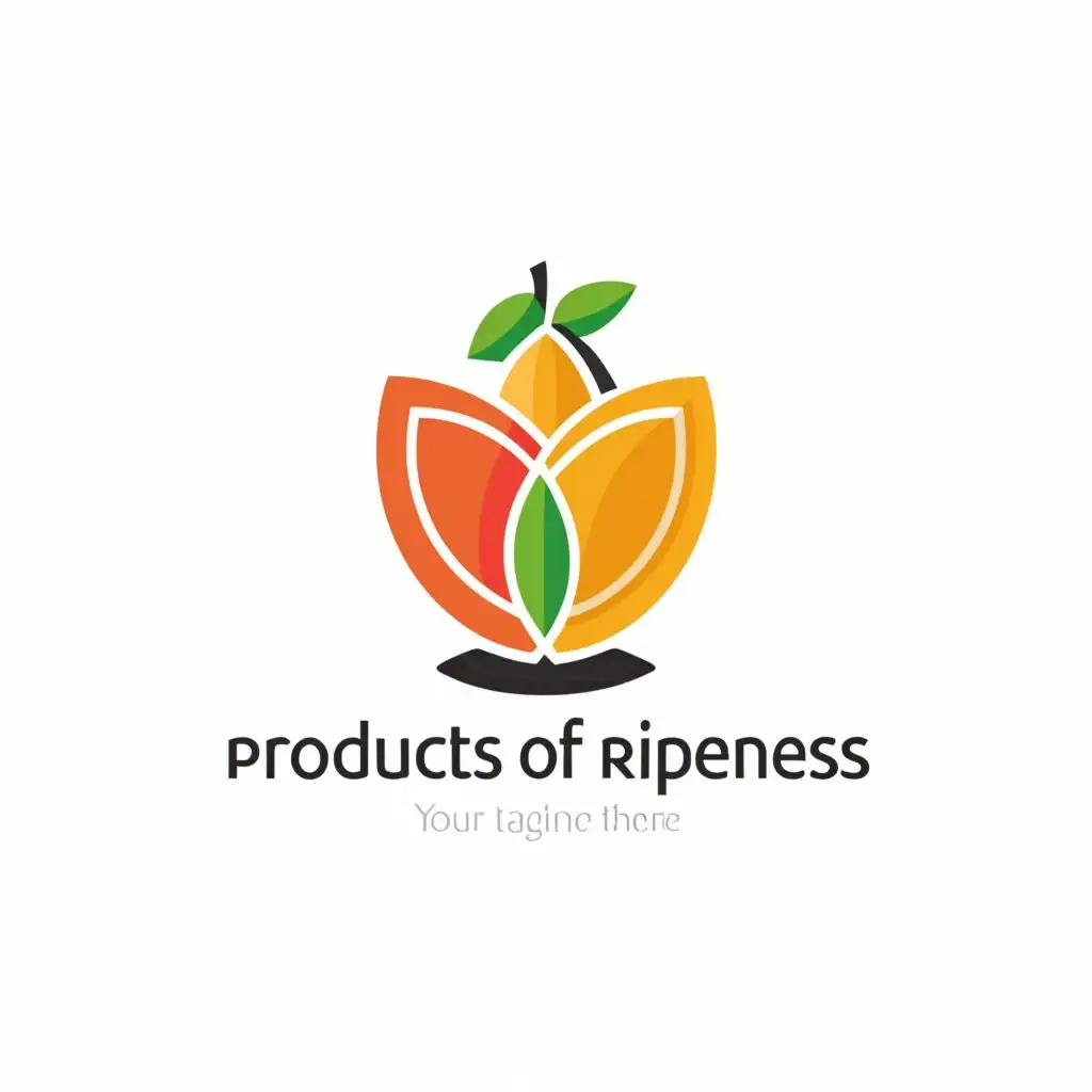 a logo design,with the text "Products of Ripeness", main symbol:Jackfruit and Mango,Moderate,clear background