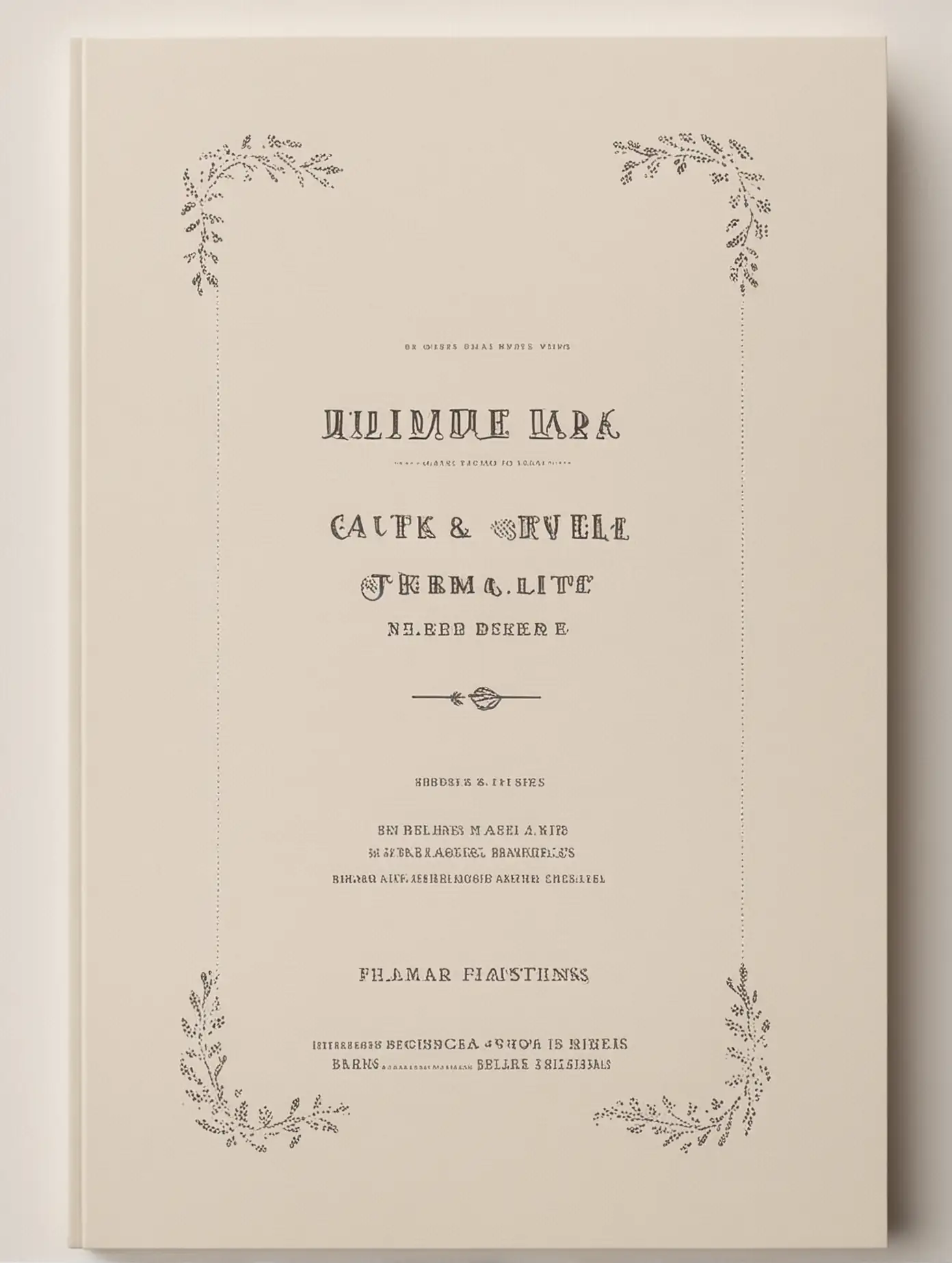 with a border evoking baking skills, a clean, simple, minimalist book cover