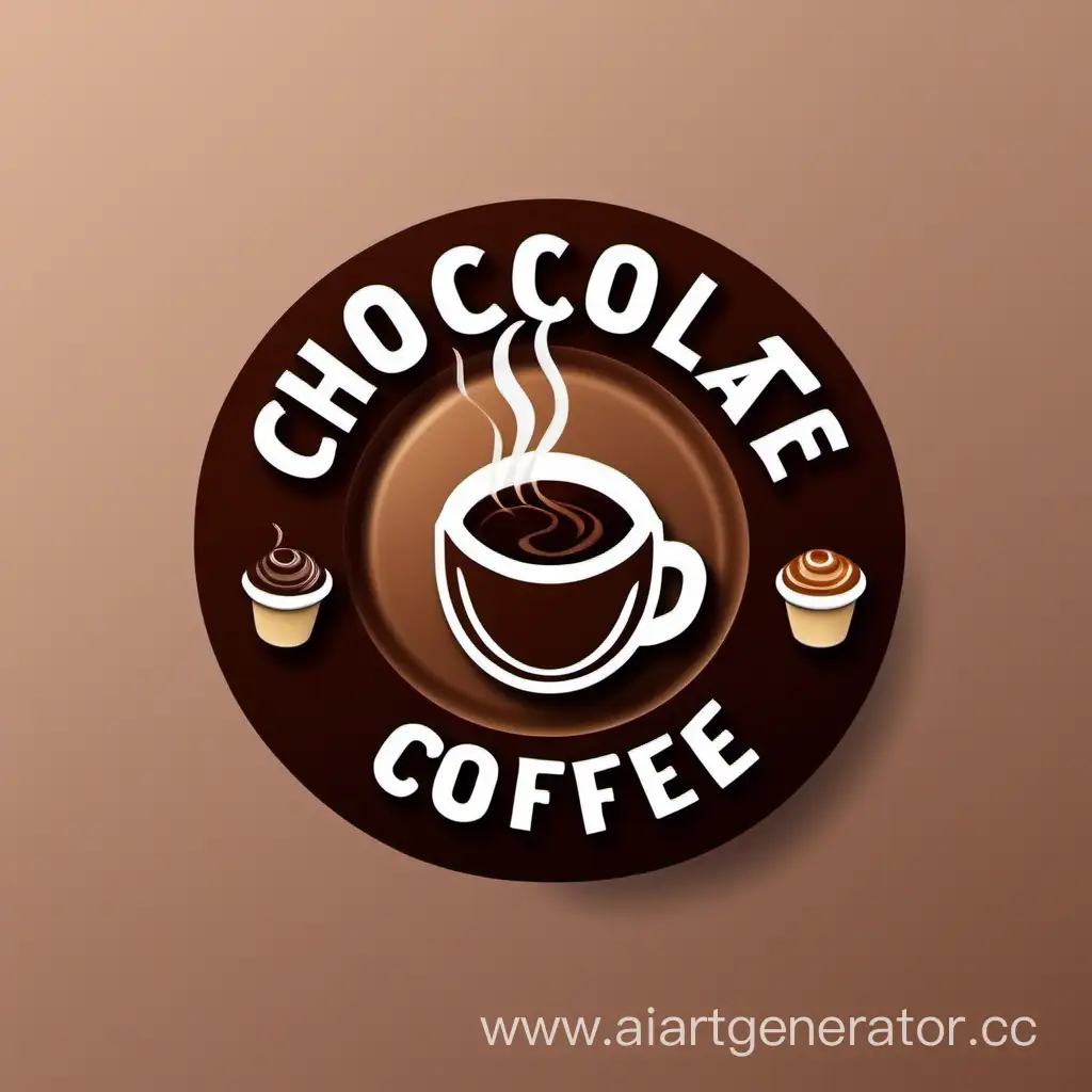 логотип со шоколадным стаканчиков и внутри кофе