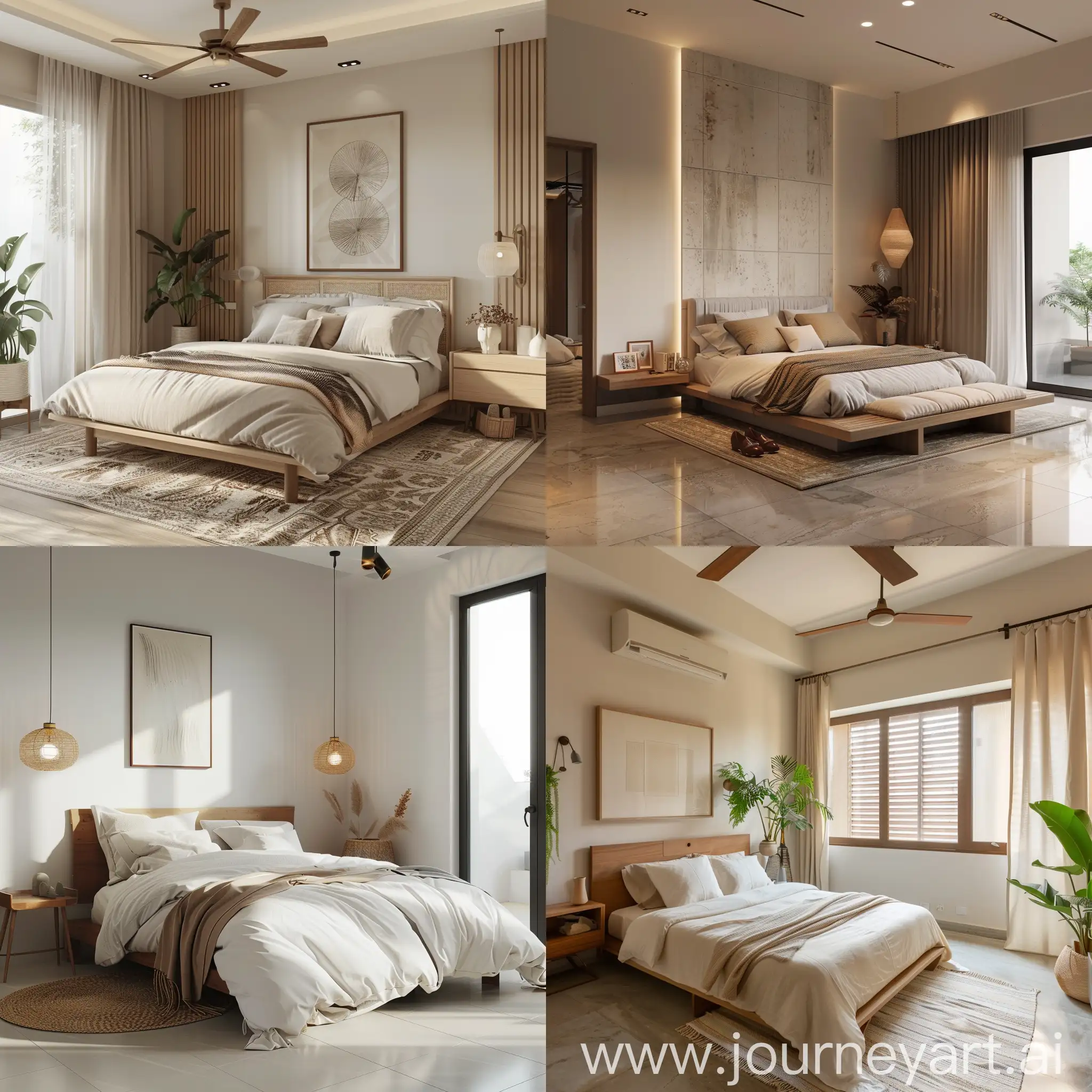 clean, minimalistic indian bedroom interior