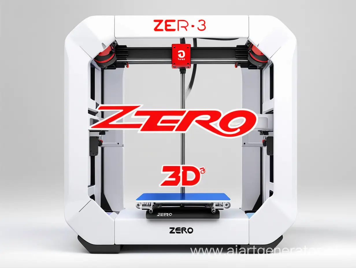 Background for the white and red logo of the zero3d on a 3D printer