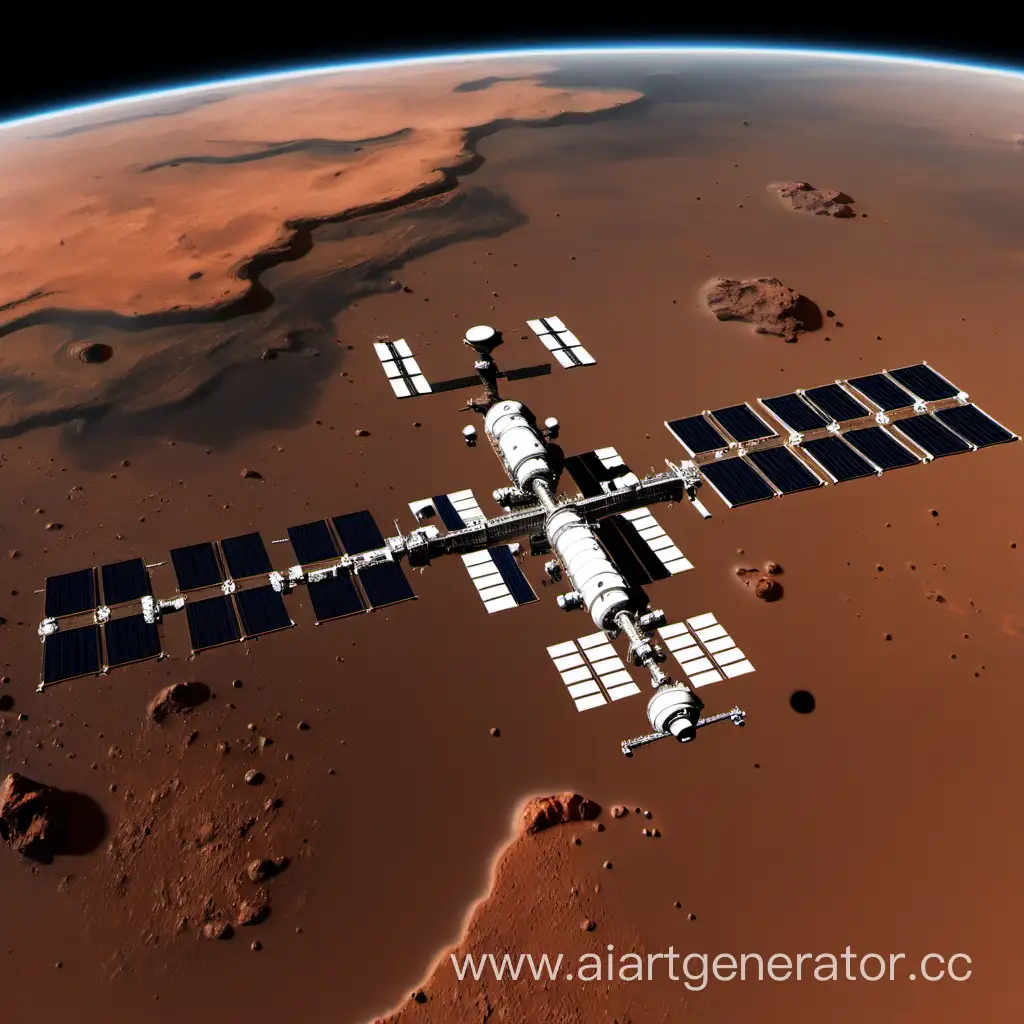 Mars-Space-Station-Orbiting-the-Red-Planet
