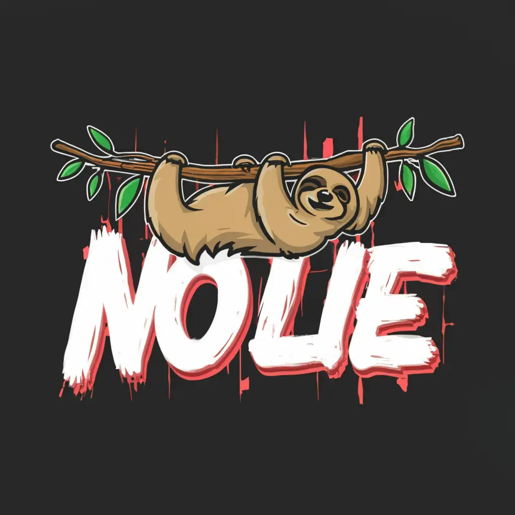 LOGO-Design-For-No-Lie-Graffiti-Text-with-a-Sloth-on-a-Complex-and-Clear-Background