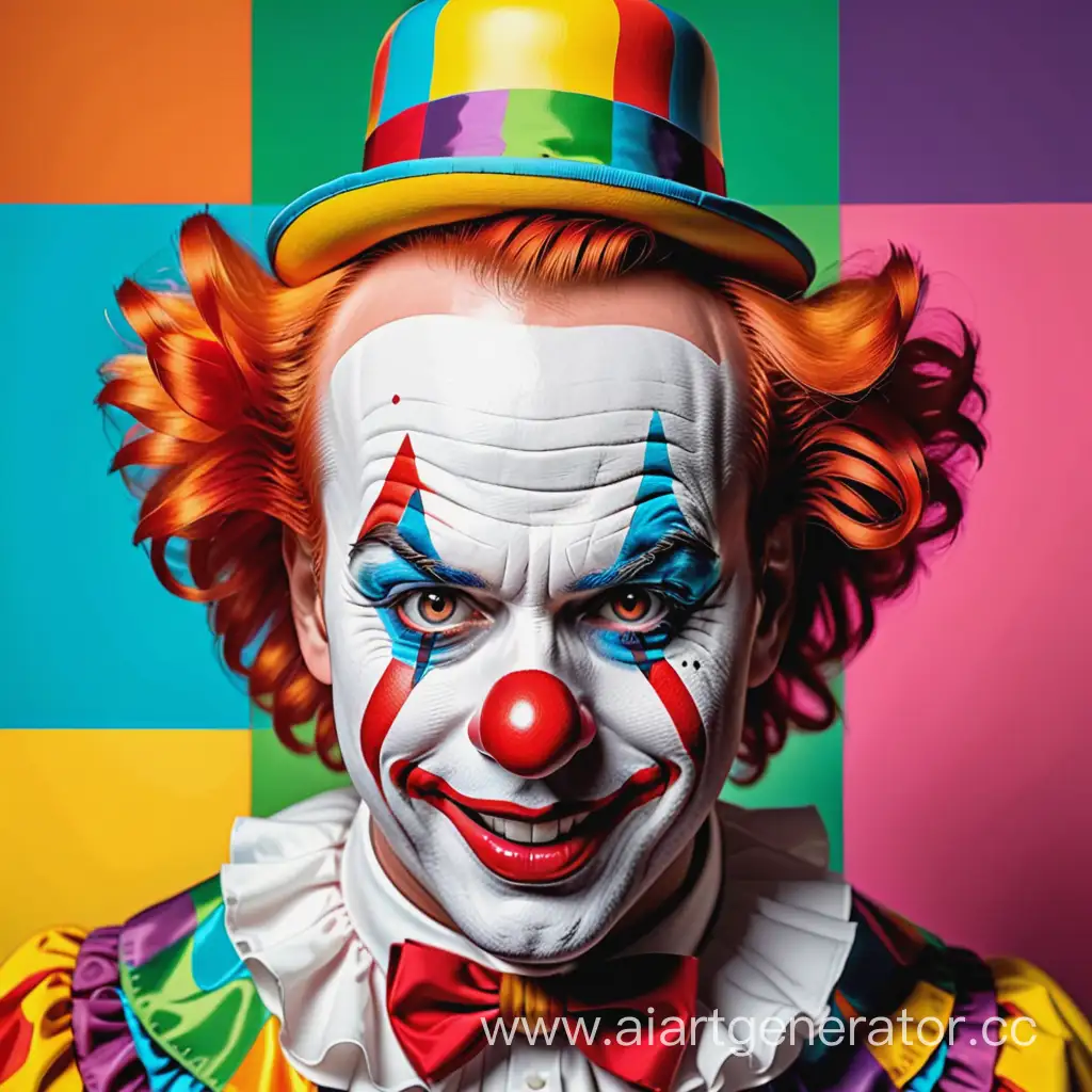 Colorful-Clown-Pop-Art-Illustration-Vibrant-Retro-Circus-Performer-Portrait