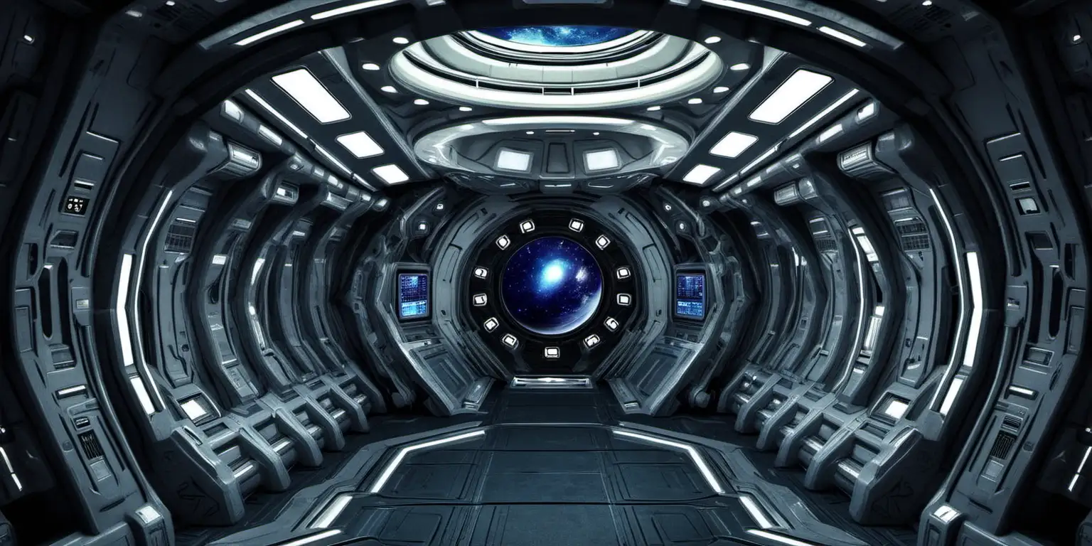 Futuristic Interstellar Voyage Inside a Spaceship