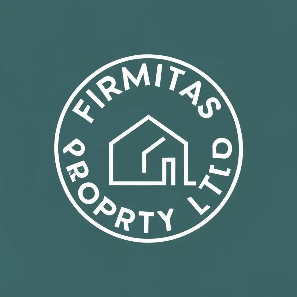 logo, circle and square and housebuilding , with the text "Firmitas Property Ltd", hand written typography, be used in Technology industry
