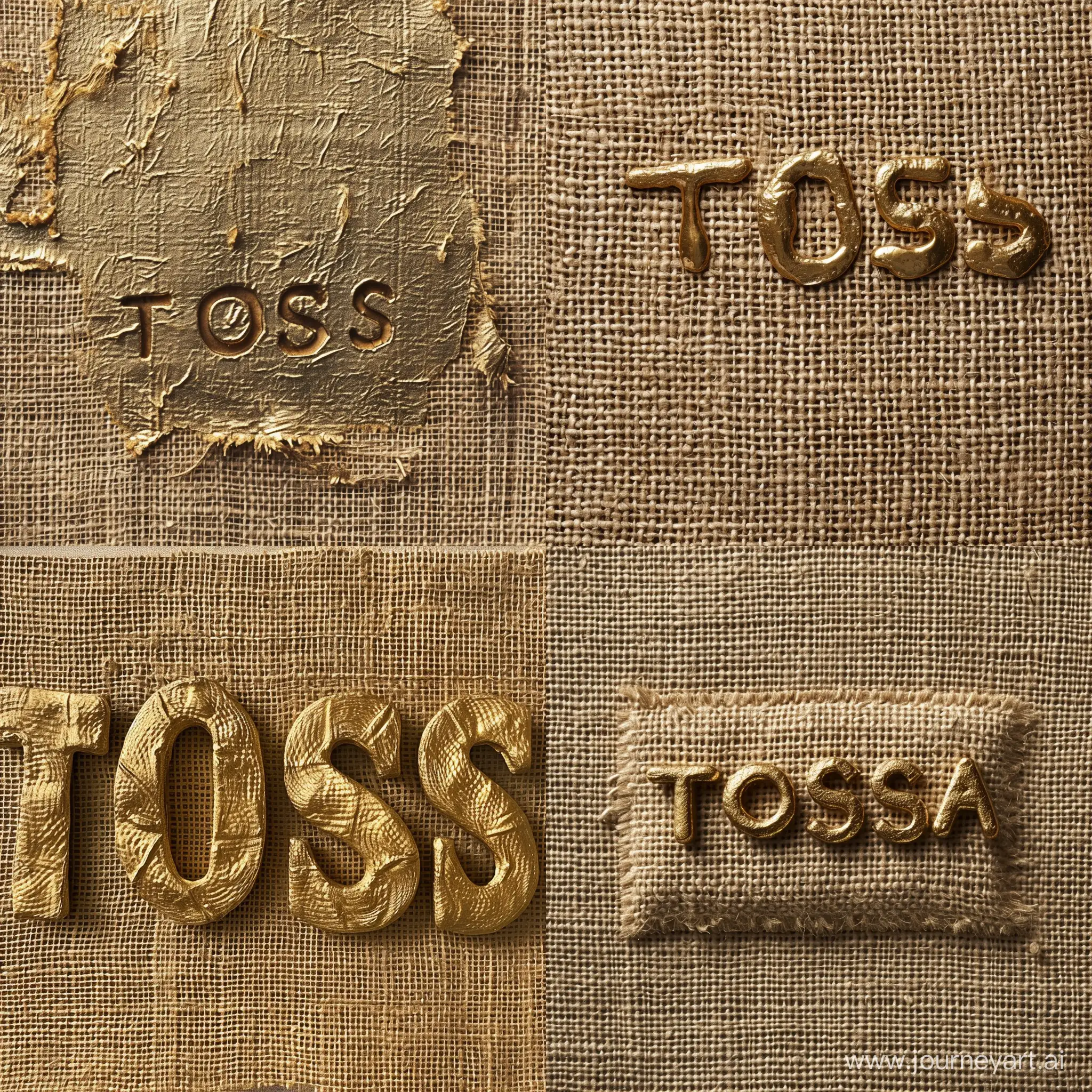 Golden-Tossa-Logo-on-Raw-Jute-Canvas