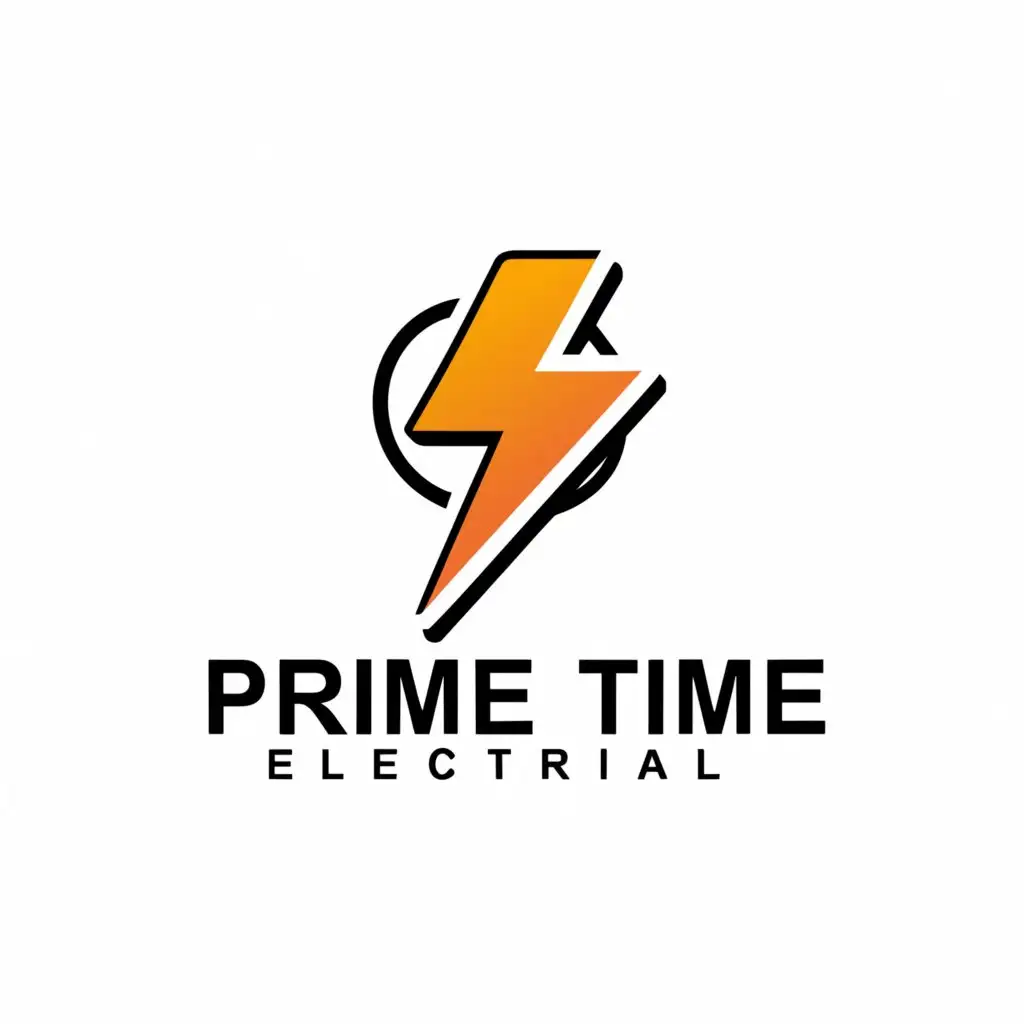 a logo design,with the text "prime time electrical", main symbol:text,Minimalistic,be used in Construction industry,clear background