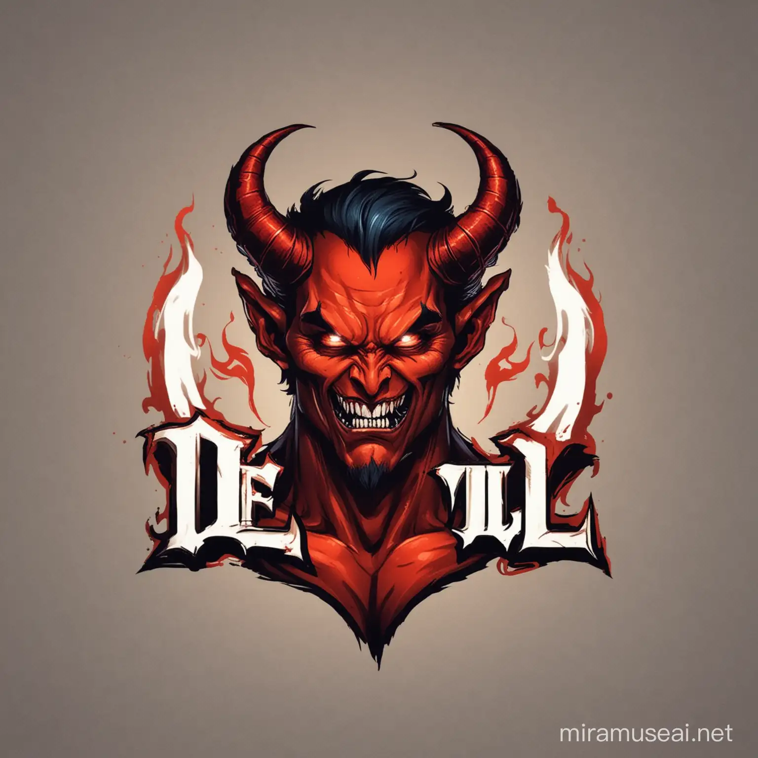 Sinister Devil Logo with Fiery Red Palette