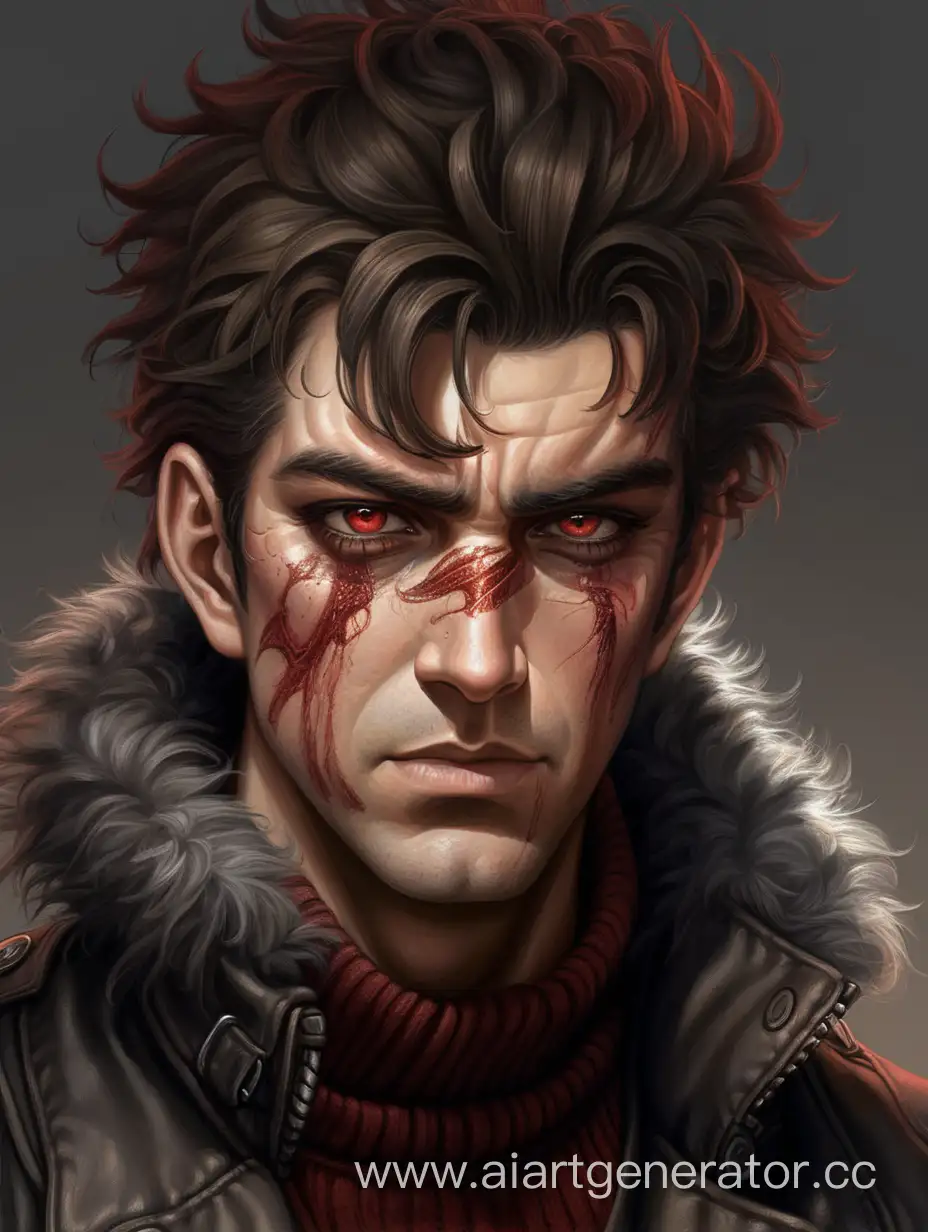 Mysterious-Man-with-Unusual-Eyes-and-Scars-in-Red-Sweater