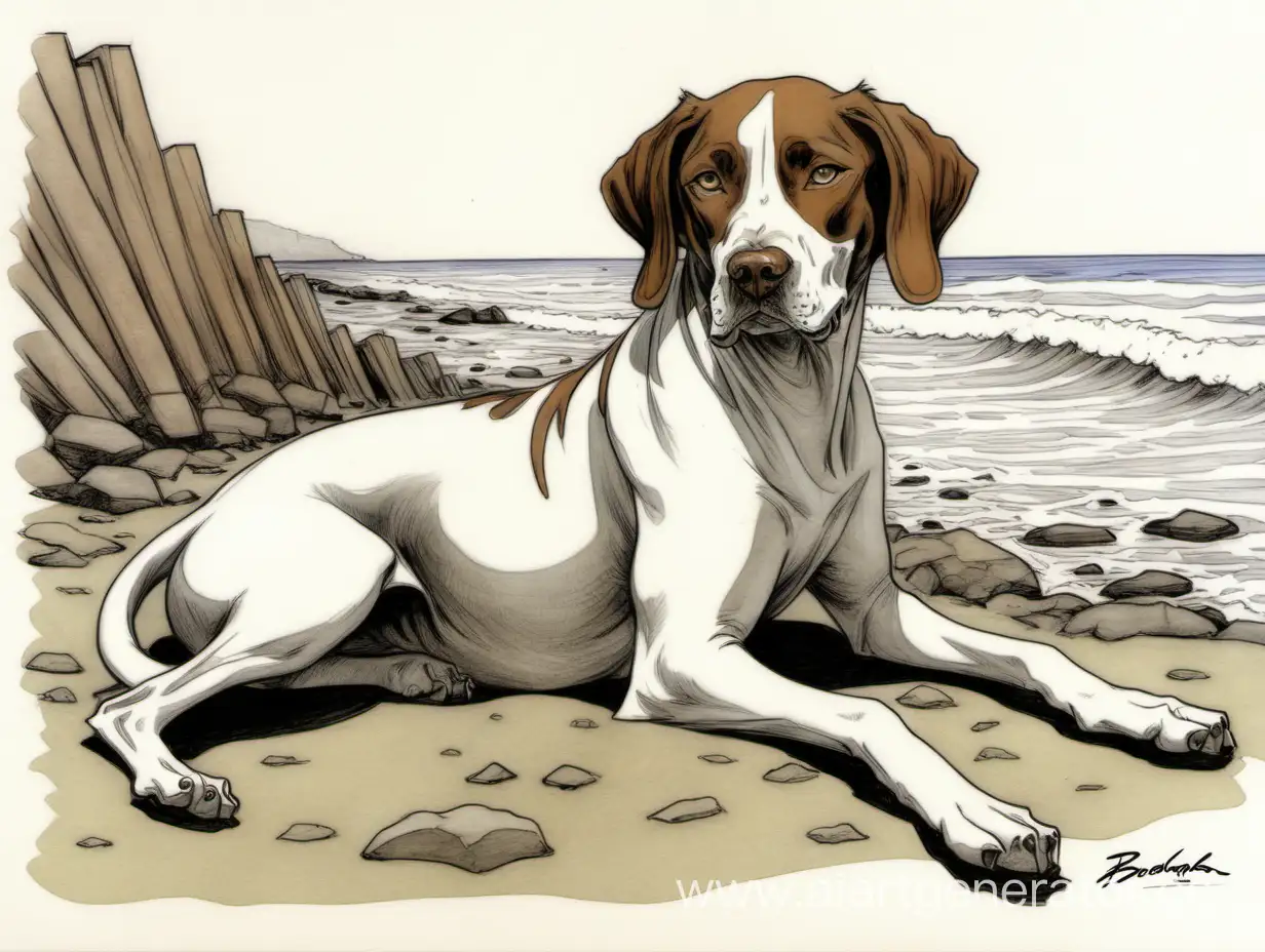 
Собака-барабака⁠⁠ .рисунок в стиле  Milo Manara