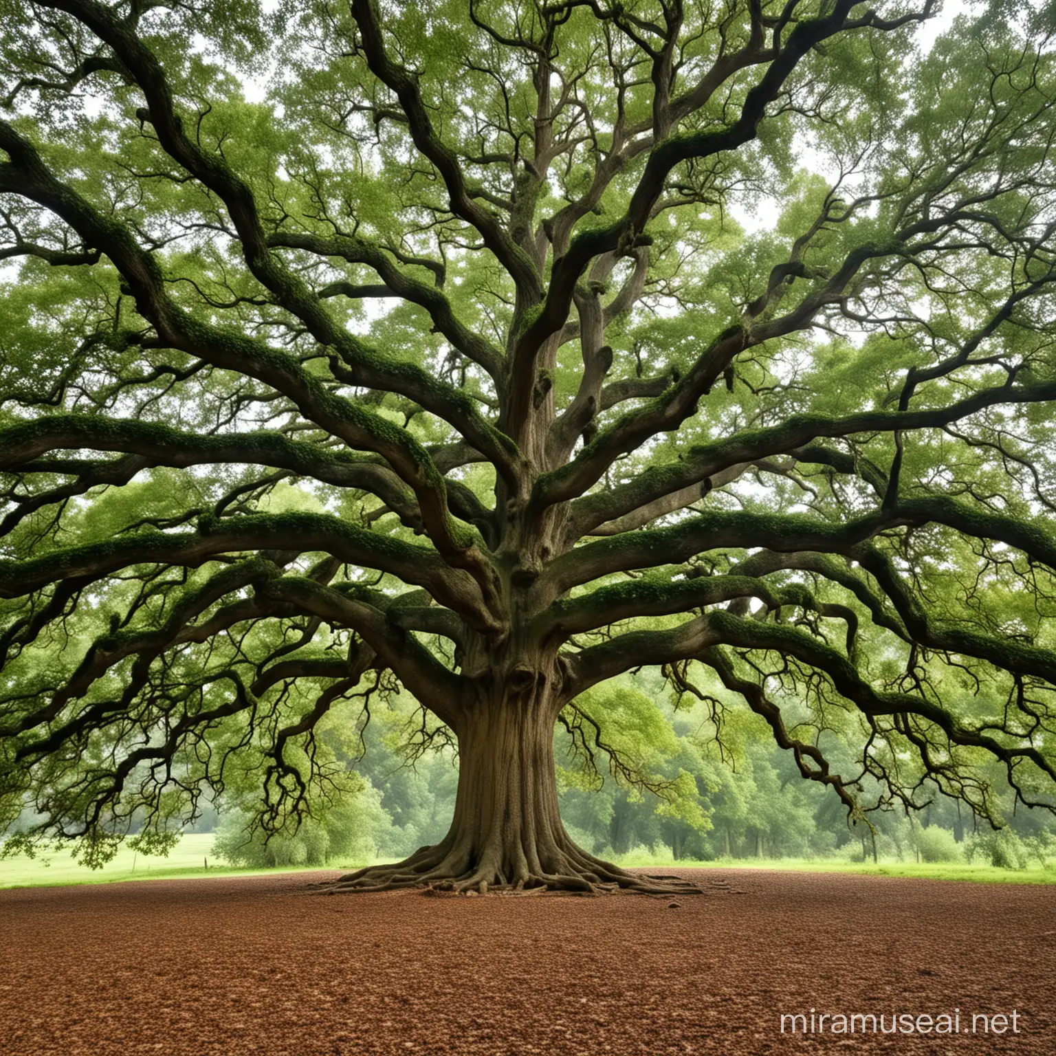 a giant oak tree
