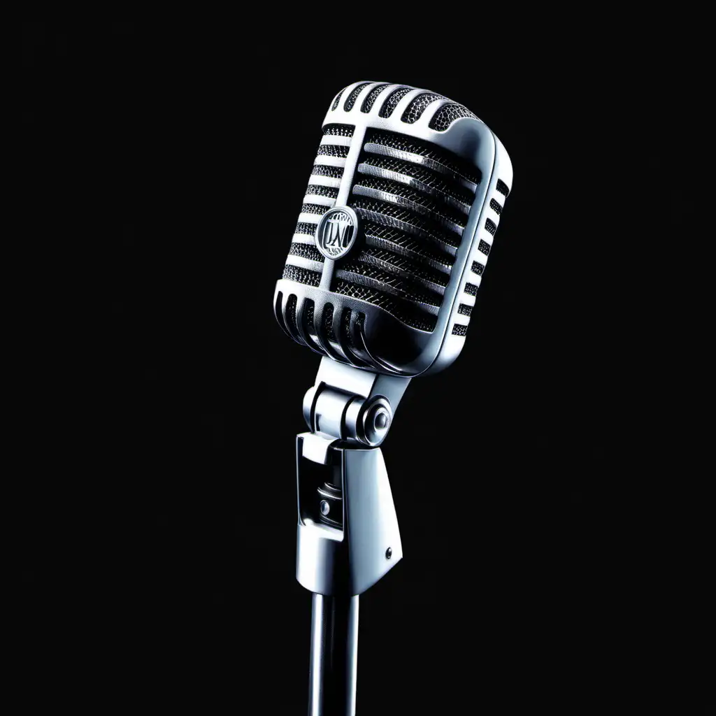 Black Background Mic Professional Audio Equipment for Recording and Broadcasting