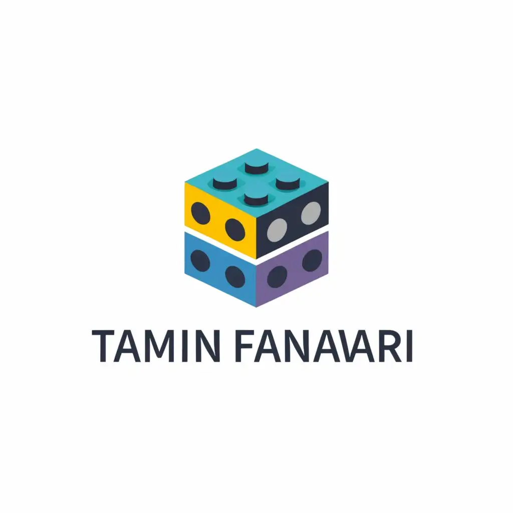 a logo design,with the text "Tamin fanavari", main symbol:lego,Moderate,be used in Technology industry,clear background