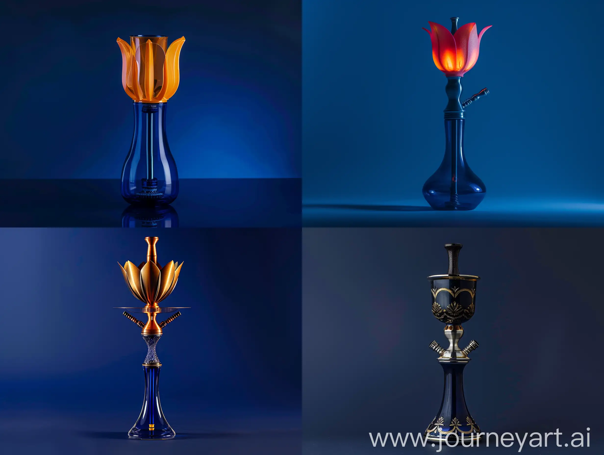 a tulip hookah cup on the dark blue background